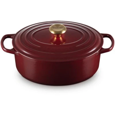 Image of Le Creuset Casserole Signature Oval Garnet ø 31 cm / 6.3 liters Suitable for all Cooktops
