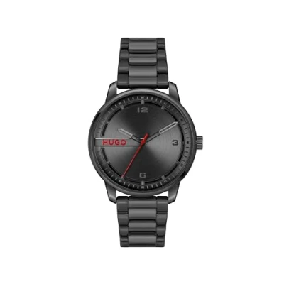 Image of HUGO Stamp Watch, Men&#039;s, Size: One Size, Black