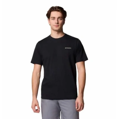 Image of Columbia North CASCADES Short Sleeve TEE Print Tshirt, Men&#039;s, Size: XS, Black
