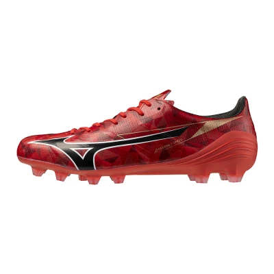 Image of Mizuno Alpha II Elite Moulded stud football boots, Men&#039;s, Size: 7, Red/black/gold shoes
