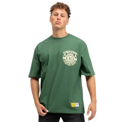 Image of Benlee Waldorf Print Tshirt, Men&#039;s, Size: Large, Bottle green yellow