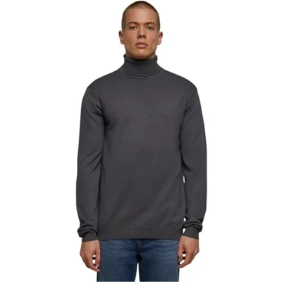 Image of Urban Classics Turtleneck Jumper, Men&#039;s, Size: Large, Darkgrey