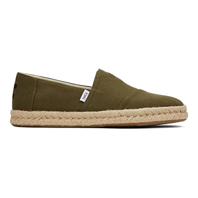 Image of TOMS ALP Espadrilles, Men&#039;s, Size: 8.5, Olive Cotton
