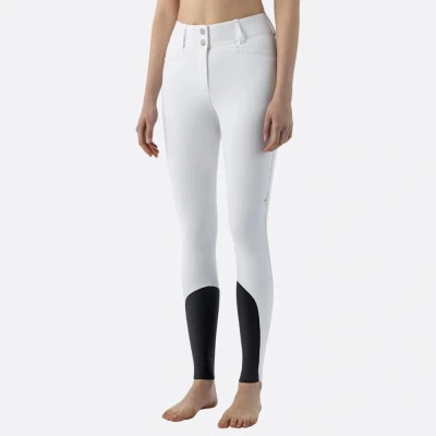 Image of Equiline Ladies Crystalek Breeches High Rise Knee Grip White UK12 Horse &amp; Equestrian Riding