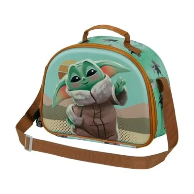 Image of Star Wars The Mandalorian Say Hi 3D Lunch Bag, Green, 25.5 x 20 cm, One Size, Bag