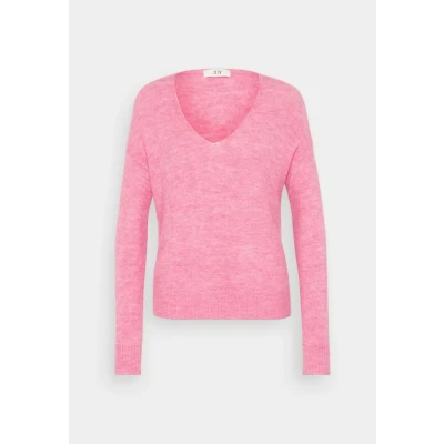 Image of JDY Jdyelanora L/S Vneck NOOS Jumper, Women&#039;s, Size: XS, Pink cosmos melange
