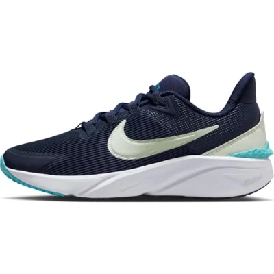 Image of Nike Performance STAR Runner 4 Road running shoes for kids, Size: 35.5, Midnight navy/volt tint/dusty cactus/white