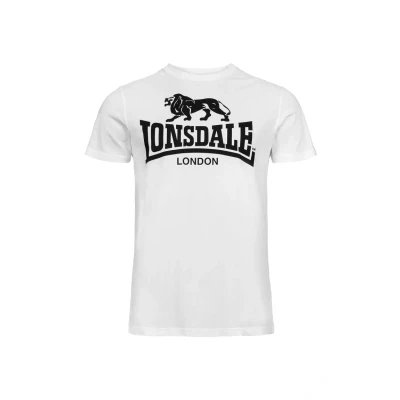 Image of Lonsdale Normale Passform LOGO Print Tshirt, Men&#039;s, Size: XL, White