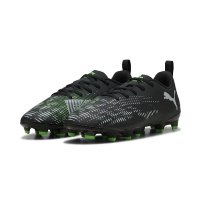 Image of Puma Future 8 PLAY FG/AG JR Unisex Moulded stud football boots for kids, Size: 4.5, Black/silver/fluo green Synthetics