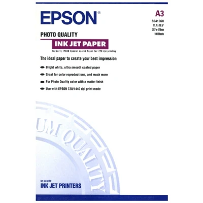 Image of Epson S041068 A3 104gsm Photo Quality Inkjet Paper (100 sheets)