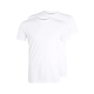 Image of Jack &amp; Jones Men&#039;s Jacbasic Crew Neck Tee Ss 2 Pack T Shirt, White, S