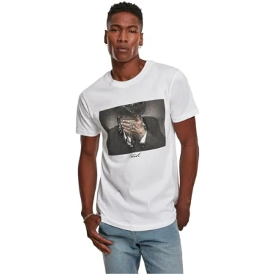 Image of Mister Tee Trust Print Tshirt, Men&#039;s, Size: Medium, White