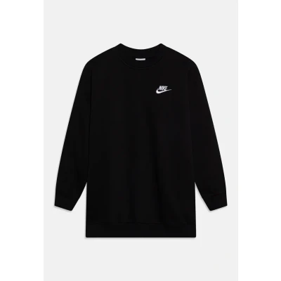 Image of Nike Sportswear G NSW CLUB FLC Ovrszd CREW LB Sweatshirt for kids, Size: 6 7y, Black/white