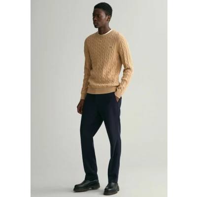 Image of GANT Cable Cneck Jumper camel, Men&#039;s, Size: Large, Camel