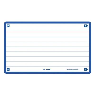 Image of Oxford Index Cards A7 Flashcards Blue Small Lined 75 x 125 mm