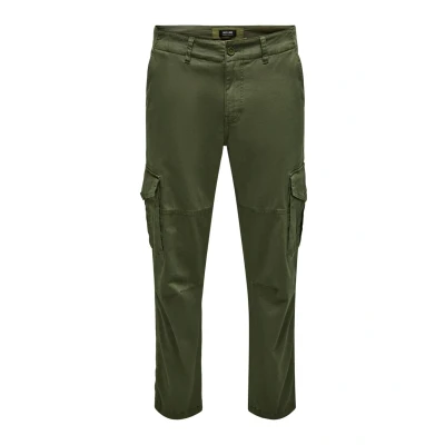 Image of Only &amp; Sons Onsdean LIFE TAP Cargo trousers, Men&#039;s, Size: 33x30, Olive night