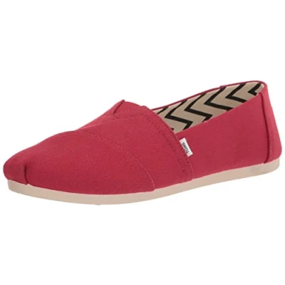 Image of TOMS Alpargata Trainers, Women&#039;s, Size: 7.5, Red Cotton