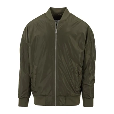 Image of Urban Classics Oversized Bomber Jacket, Men&#039;s, Size: Large, Dark olive