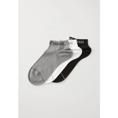 Image of Emporio Armani Sneaker 3 PACK Socks, Men&#039;s, Size: S/M, Black/white/quietshade