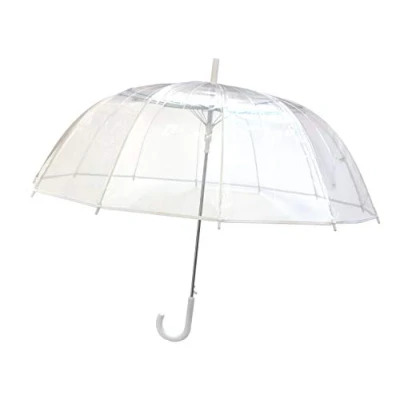 Image of SMATI Stick umbrella Transparent Extra Large Big Automatic Clear Dome See Through resistant to wind, White, W102/L89,