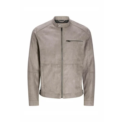 Image of JACK &amp; JONES Men&#039;s Jjedylan Biker Jacket Noos, Falcon, M
