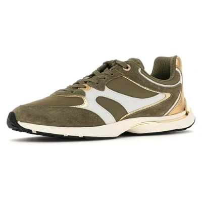 Image of Michael Kors Riley Trainer Trainers, Women&#039;s, Size: 6.5, Safari green Leather and textile