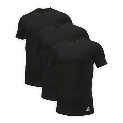 Image of adidas Sportswear CREW NECK 3 PACK Undershirt, Men&#039;s, Size: Small, Black
