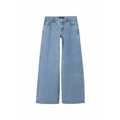 Image of LMTD WIDE Waist Flared Jeans for kids, Size: 8y, Light blue denim