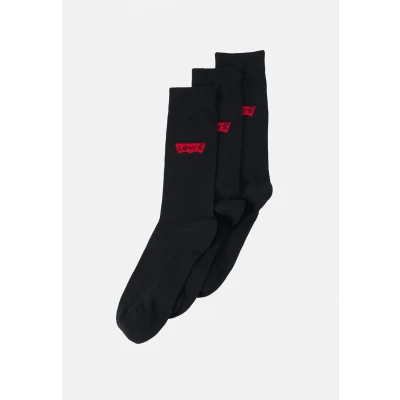 Image of Levi&#039;s Regular CUT Batwing LOGO 3 PACK Socks, Men&#039;s, Size: 6 8, Black
