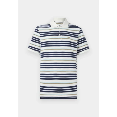 Image of Wrangler Stripe Polo shirt, Men&#039;s, Size: Medium, Worn white