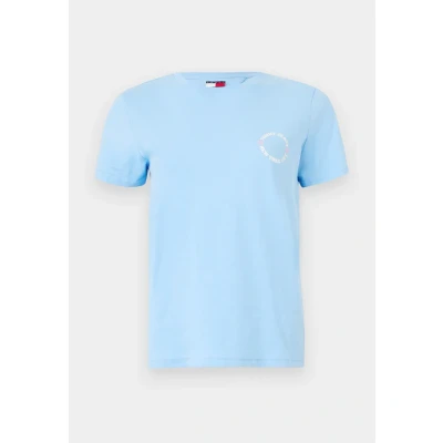 Image of Tommy Jeans NYC TEE Print Tshirt, Women&#039;s, Size: 10, Sugarplum blue
