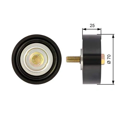 Image of Deflection/Guide Pulley, v ribbed belt GATES T36012