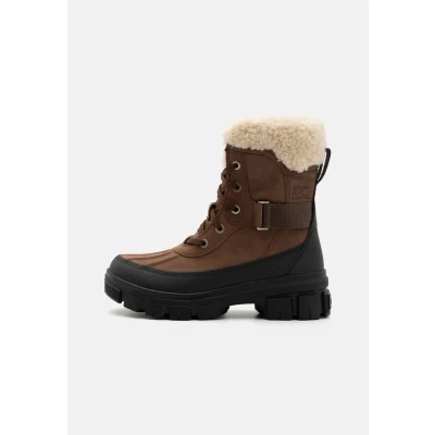 Image of Sorel Torino V PARC Winter boots, Women&#039;s, Size: 6, Tobacco/black Leather and textile