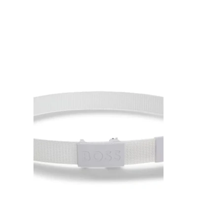 Image of BOSS Bosper TAPE Belt, Men&#039;s, Size: 32, White