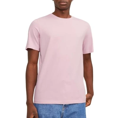 Image of Jack &amp; Jones O NECK Basic Tshirt, Men&#039;s, Size: Medium, Pink nectar