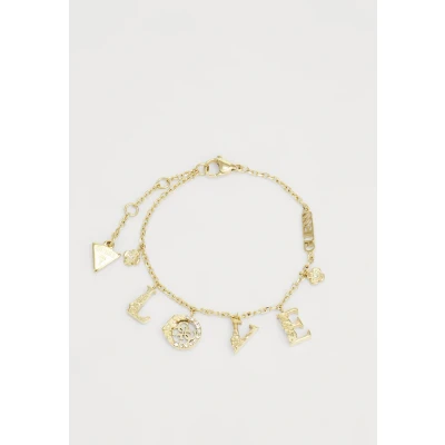 Image of Guess LOVE Bracelet Yellow goldcoloured, Women&#039;s, Size: Small, gold coloured