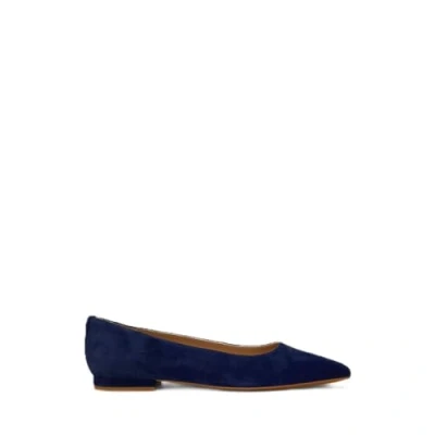 Image of Lauren Ralph Londyn Suede Ballet FLAT pumps, Women&#039;s, Size: 6, Refined navy
