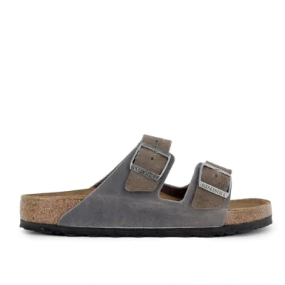 Image of Birkenstock Arizona Mules, Men&#039;s, Size: 6, Concrete gray Leather