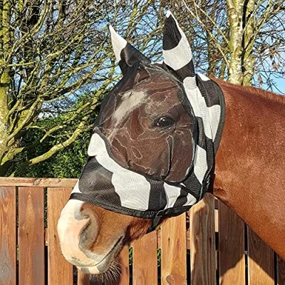 Image of Bucas Buzz Off Zebra Deluxe Mask With Ears