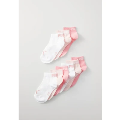 Image of Puma KIDS Plain Quarter Unisex 9 PACK Socks for kids, Size: 12K 1.5, Pink/white