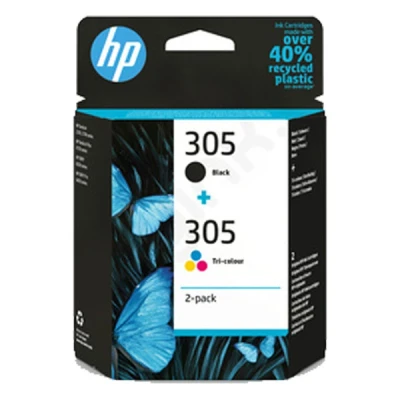 Image of HP 305, Black/Tri Colour Original Ink Cartridges (6ZD17AE), Pack of 2