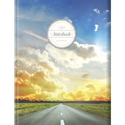 Image of Blanko Notizbuch (©Star, A4, 156 Seiten, Softcover) Mit Register + Seitenzahlen Leeres Notizheft zum Selbstgestalten, Zeichenbuch, Skizzenbuch, Blankobuch, Malbuch „Autobahn“