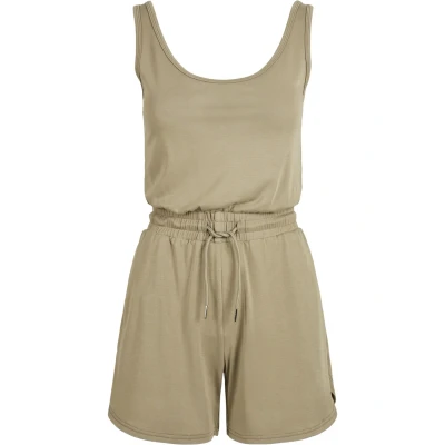 Image of Urban Classics Ladies Short Sleeveless Modal Jumpsuit Jumpsuit, Women&#039;s, Size: 4XL, Khaki
