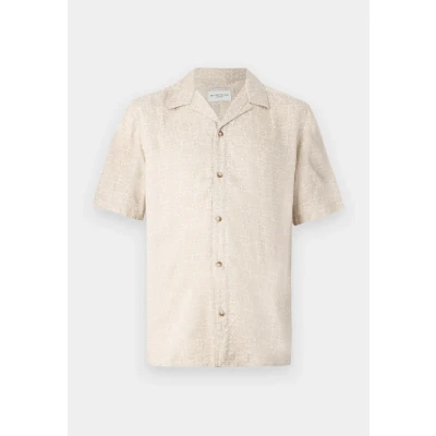 Image of TOM Tailor Comfort Printed Shirt Shirt, Men&#039;s, Size: Small, Beige