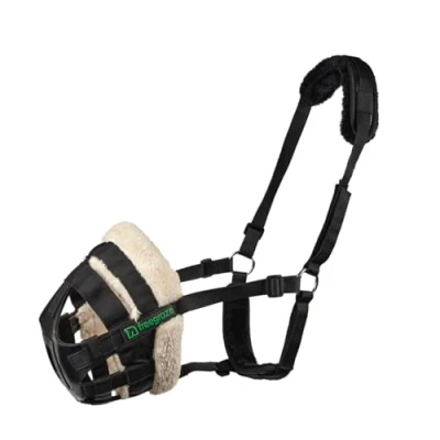 Image of Shires FreeGraze AirFlow Grazing Muzzle Black Small Pony