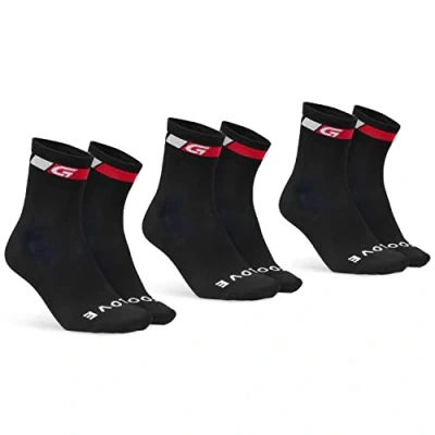 Image of Gripgrab Classic Regular CUT Summer Socks 3 PACK Unisex Sports socks, Size: Large, Black