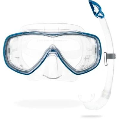 Image of Cressi Onda Combo Set Mask + Snorkel Mexico, One Size, Unisex Adult, Transparent/Yellow
