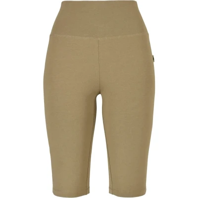 Image of Urban Classics Women&#039;s Ladies Organic Stretch Jersey Cycle Shorts Yoga, Khaki, S
