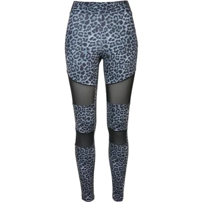Image of Urban Classics TECH MESH AOP Leggings Trousers, Women&#039;s, Size: Small, Snowleo