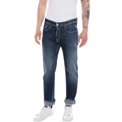Image of Replay Rocco Pants Straight leg jeans, Men&#039;s, Size: 28x32, Dark blue